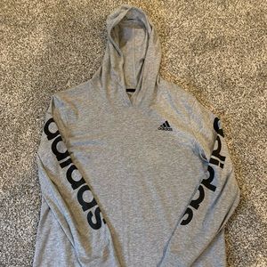 Youth Adidas long sleeve hooded tee, size XL (18/20)